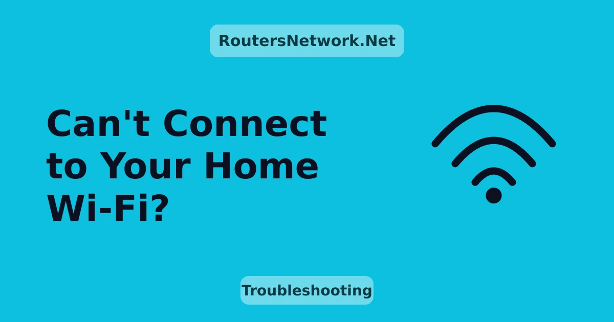 Can't Connect to Your Home Wi-Fi Network